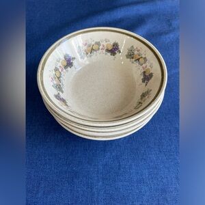 5 Of Royal Doulton Harvest Garland LS1018 Cereal Soup Bowls 6 3/8" Fruit Ring